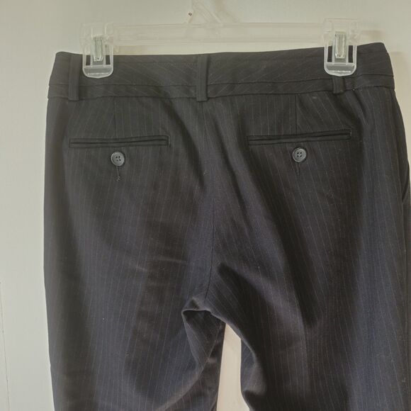 Banana Republic Martin Fit Womens Black Pin Stripe Dress Pants Size 2P Straight - Picture 12 of 14